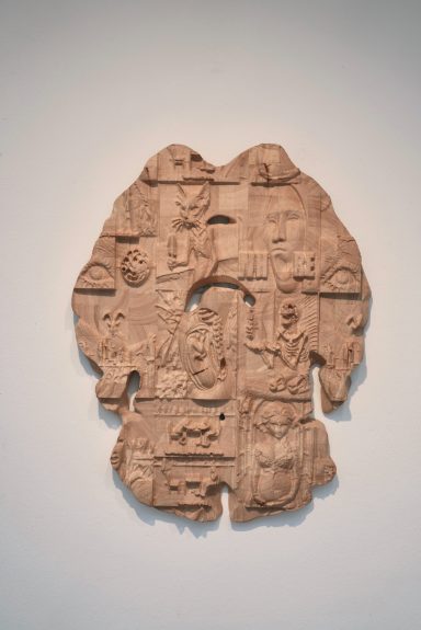 Noah Cubasch, brainrod, 2025, CNC in Holz, 65 x 65 cm